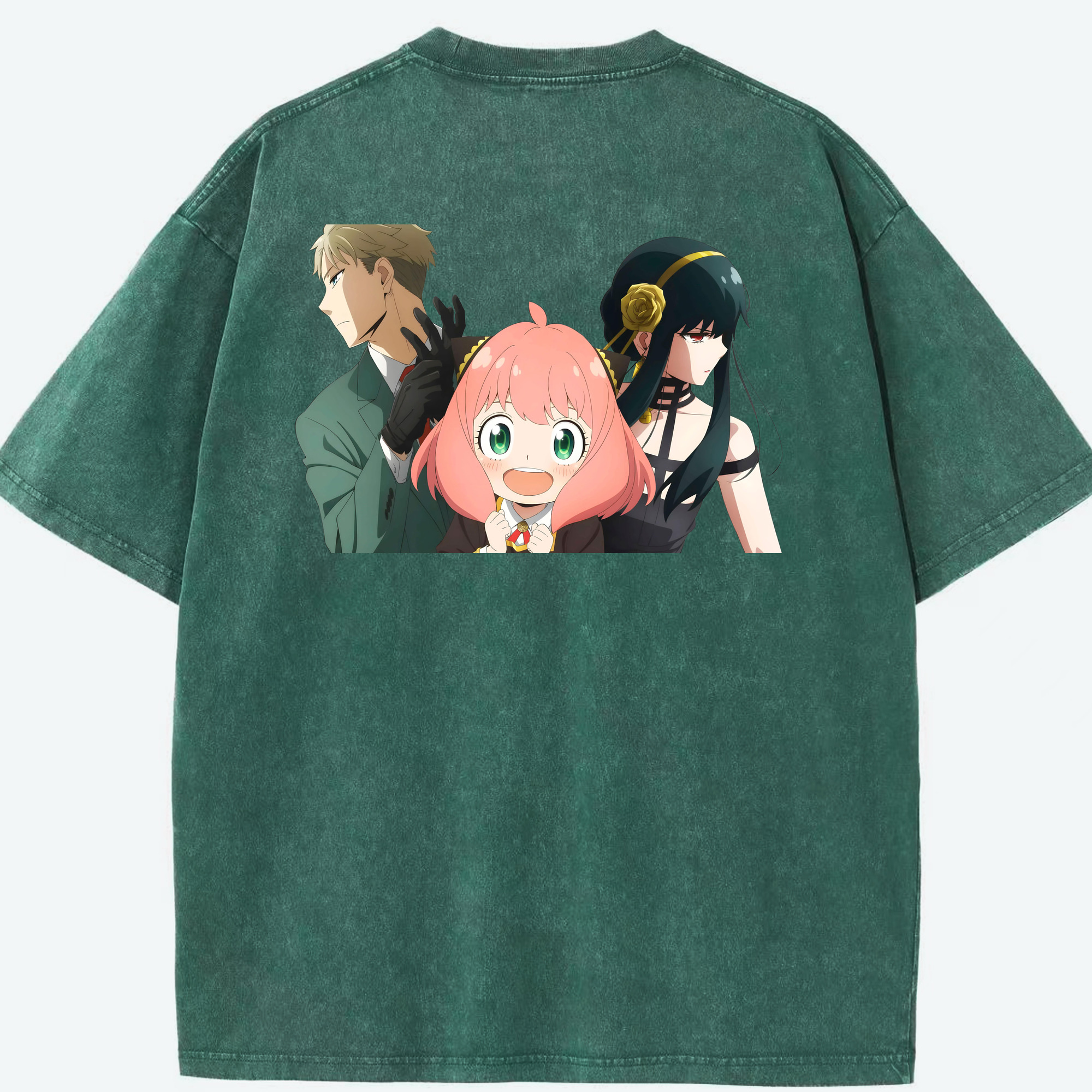 （画像用） SPY×FAMILY间谍家家酒 綿100% ヴィンテージ風 半袖Tシャツ（背面プリント）